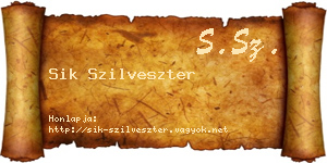Sik Szilveszter névjegykártya